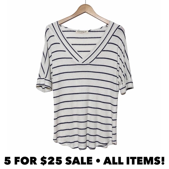 Fourteen & 9th Tops - Fourteen & 9th Waffle Knit Relaxed Tee